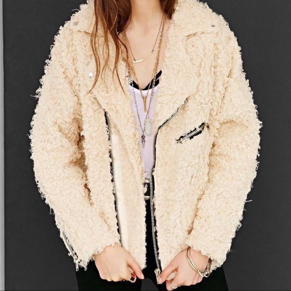 UNIF X UO Poodle Sherpa Moto Jacket
